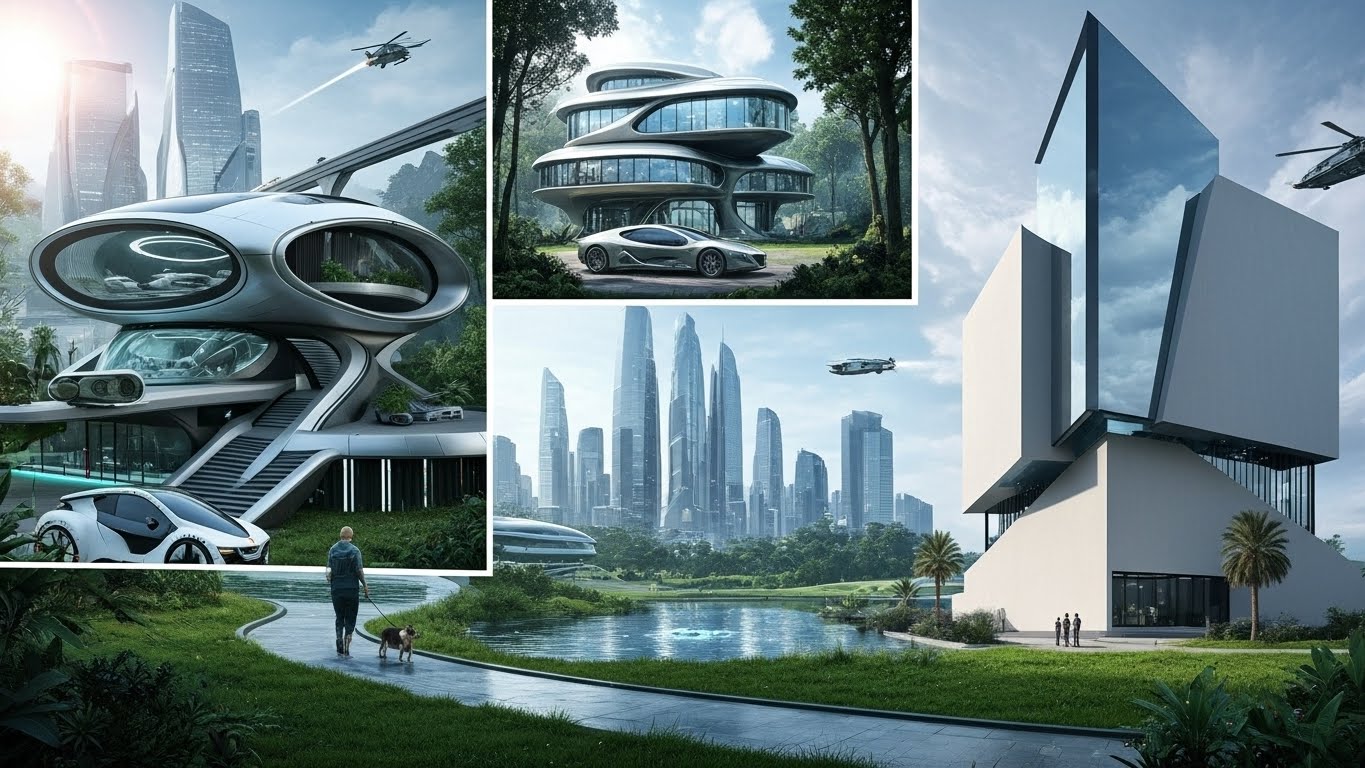 Tehisaru AI loodud 3D Arhitektuurne Tuleviku Linn