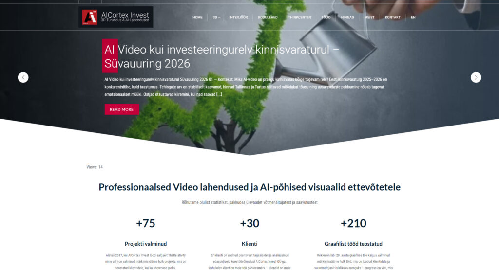 3DSingular 2026 Webpage - Kodulehe loomine WordPress 2026